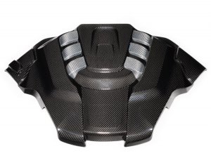 Alfa Romeo Stelvio Engine Cover - Carbon Fiber - QV Model - White Candy Accents